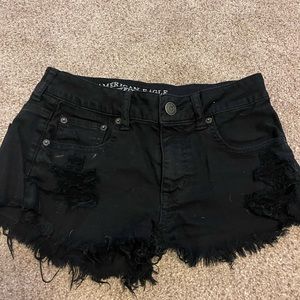 American Eagle distressed high rise jean shorts
